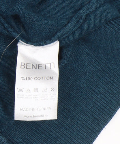Mens UK Size L Benetti Blue Pullover Jumper