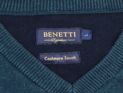 Mens UK Size L Benetti Blue Pullover Jumper