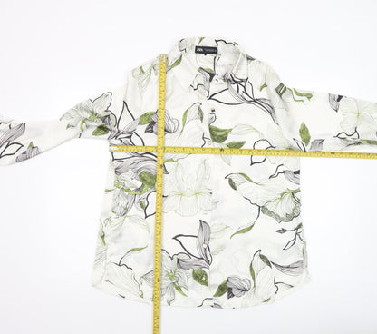 Womens UK Size 12 Zara White Basic Button-Up