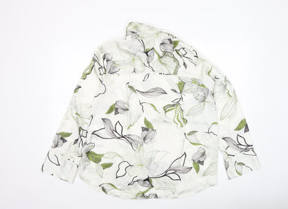 Womens UK Size 12 Zara White Basic Button-Up