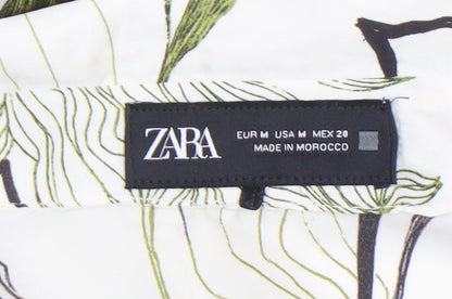 Womens UK Size 12 Zara White Basic Button-Up