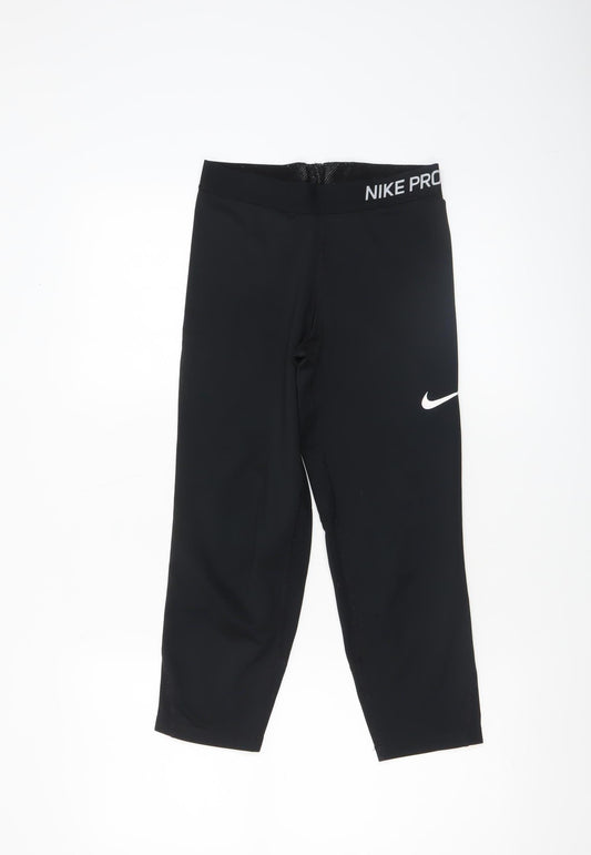 Womens UK Size XL Nike Athletic Fit Capri Black Leggings