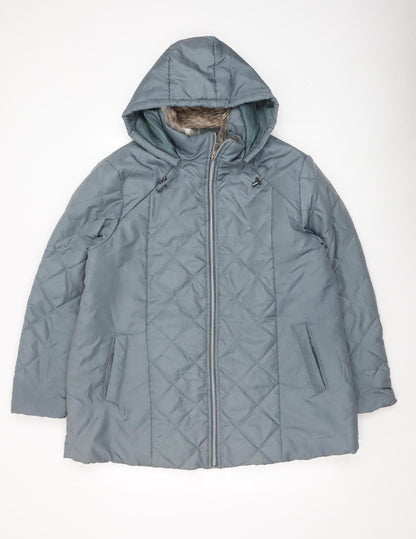 Womens UK Size L ANNE DE LANCAY Grey Puffer Jacket