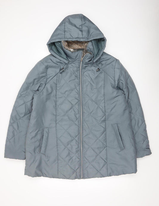 Womens UK Size L ANNE DE LANCAY Grey Puffer Jacket