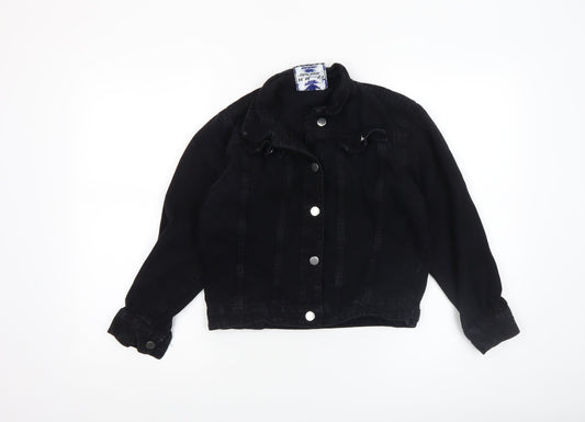 Girls UK Size 6-7 Years H.M Miss Annie Black Basic Jacket