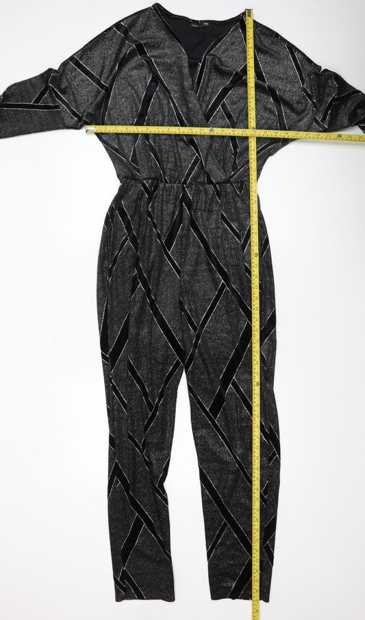 Womens UK Size 12 Zara One-Piece Black Jumpsuit