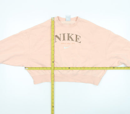 Nike Girls Pink Crew Neck Fleece Pullover Sweatshirt M 10-11 Years