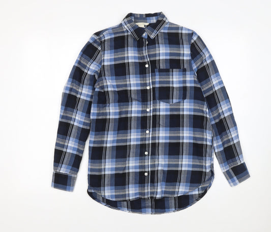 Womens UK Size 6 H&M Blue Basic Button-Up