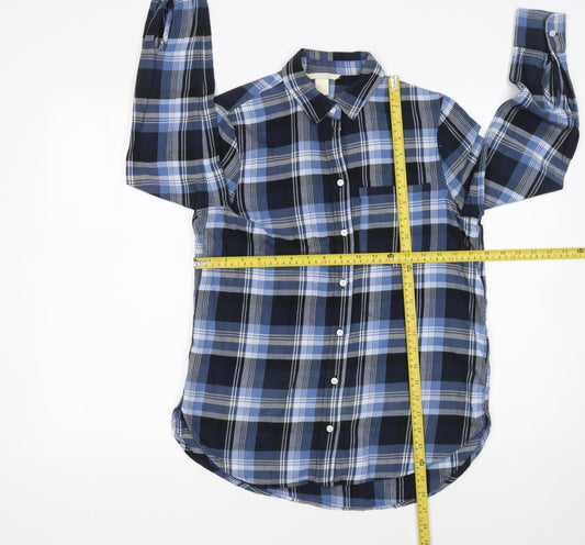 Womens UK Size 6 H&M Blue Basic Button-Up