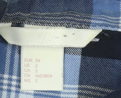 Womens UK Size 6 H&M Blue Basic Button-Up