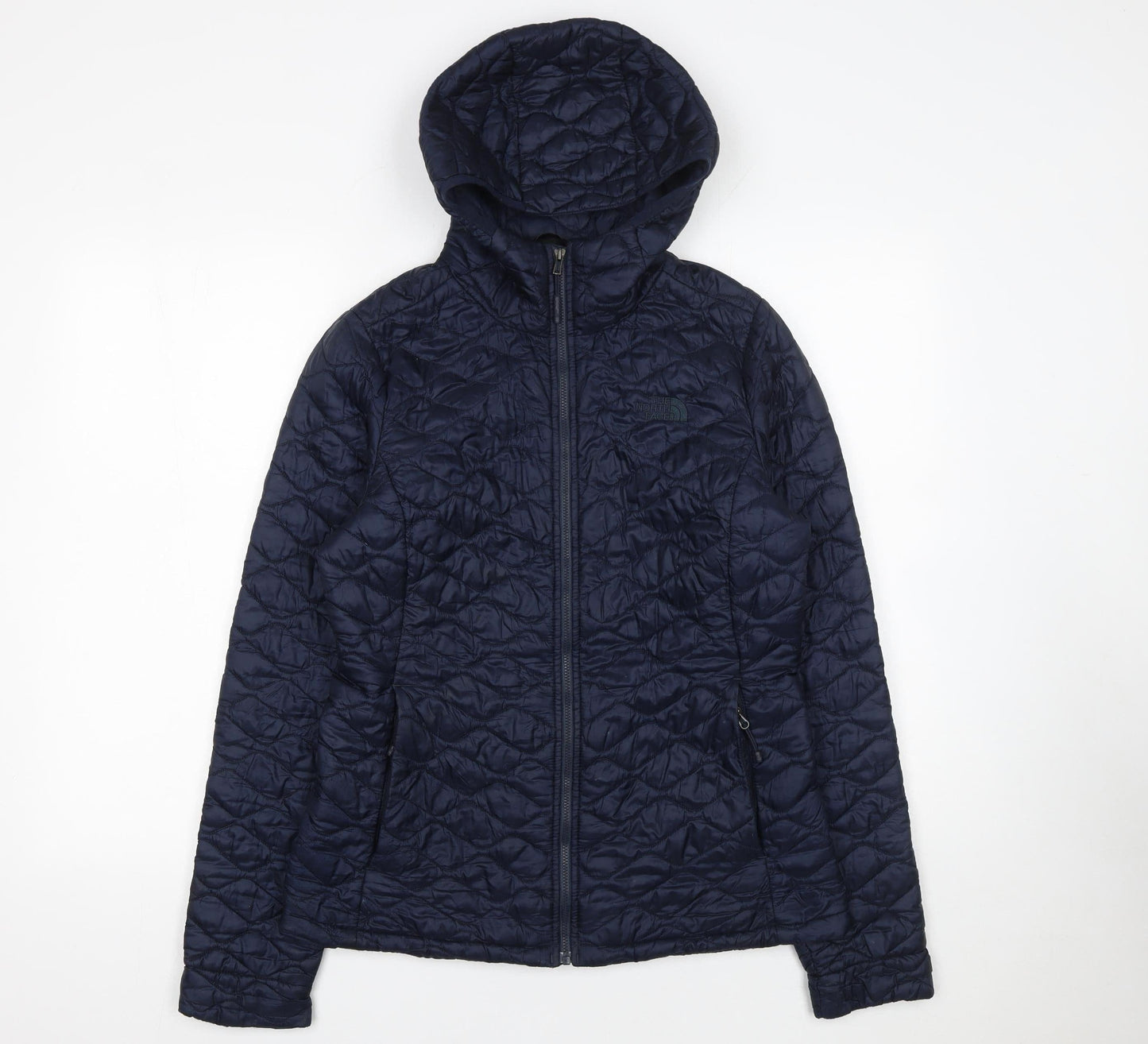 Womens UK Size M The North Face Blue Quilted Coat
