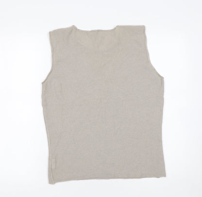Womens UK Size 14 Armani Collezioni Beige Vest Jumper