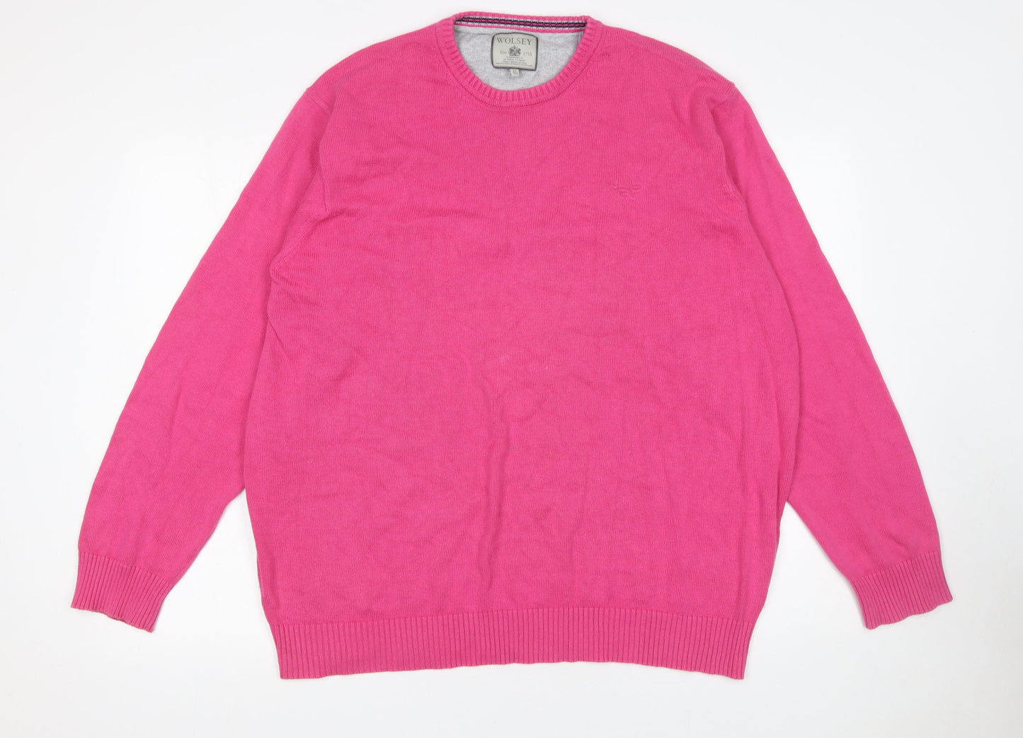Mens UK Size XL Wolsey Pink Pullover Jumper
