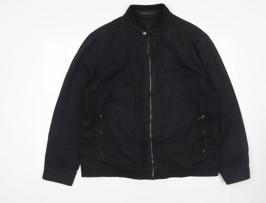 Mens UK Size XL Jasper Conran Black Biker Coat
