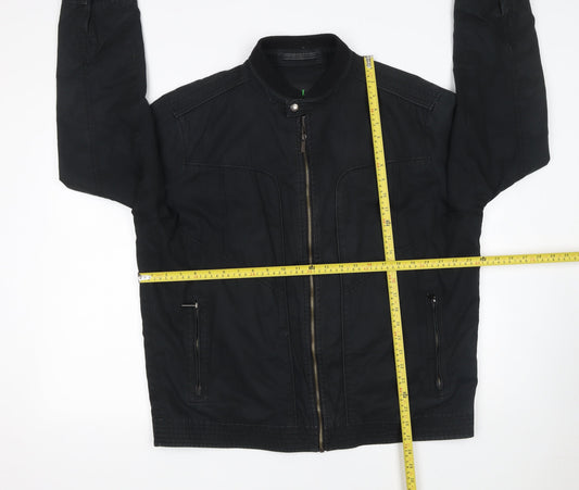 Mens UK Size XL Jasper Conran Black Biker Coat