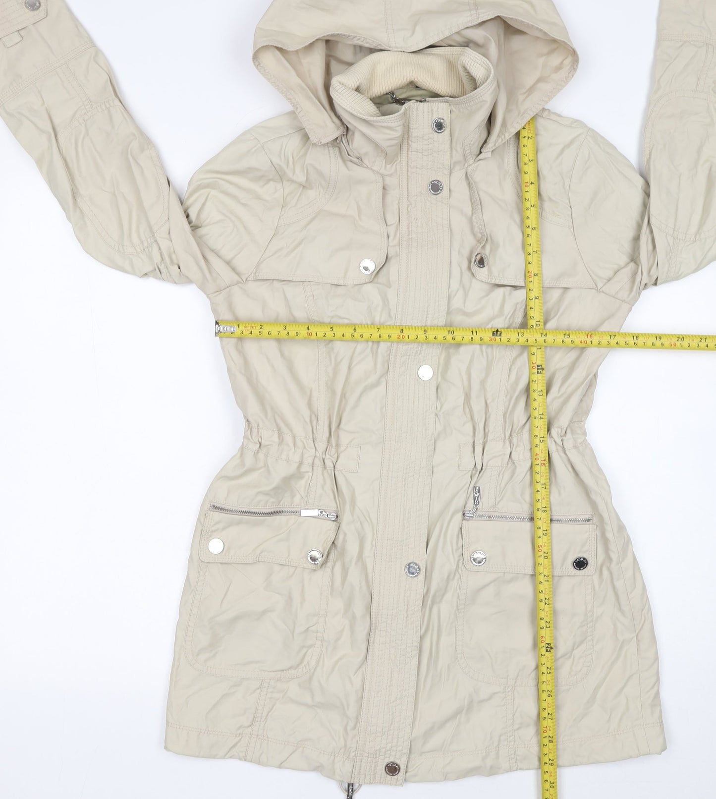 Womens UK Size 10 Debenhams Beige Parka Coat