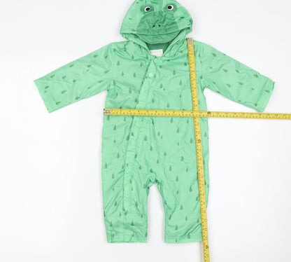 Marks and Spencer Unisex Baby Green 6-9 Months Hooded Rain Snowsuit
