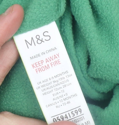 Marks and Spencer Unisex Baby Green 6-9 Months Hooded Rain Snowsuit