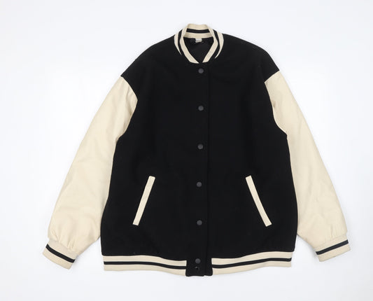 Mens UK Size S H&M Black Varsity Jacket