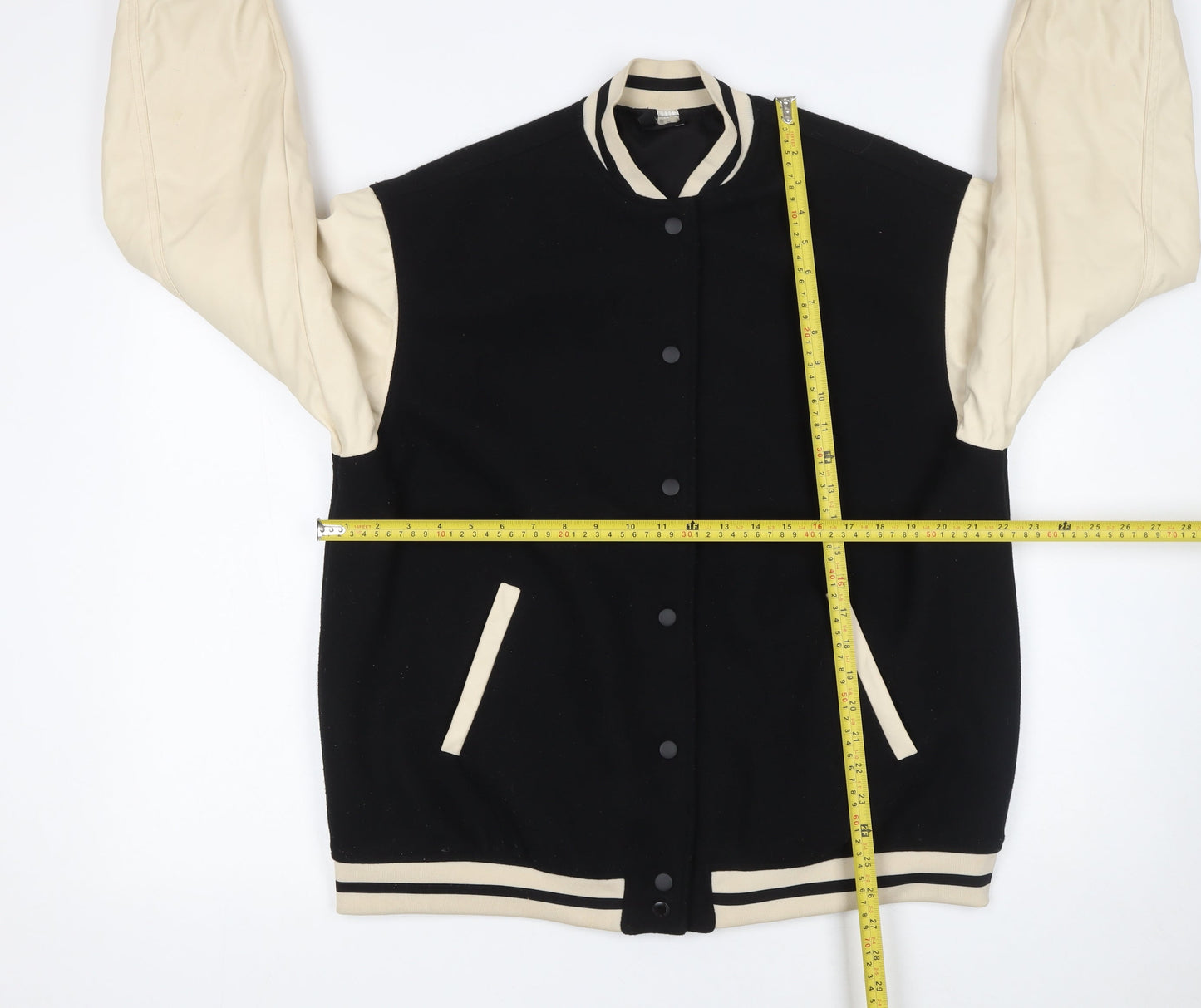 Mens UK Size S H&M Black Varsity Jacket