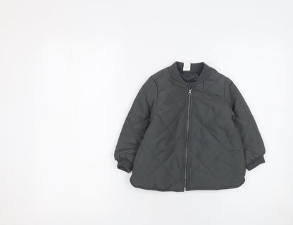 Boys UK Size 2 Years H&M Grey Quilted Coat