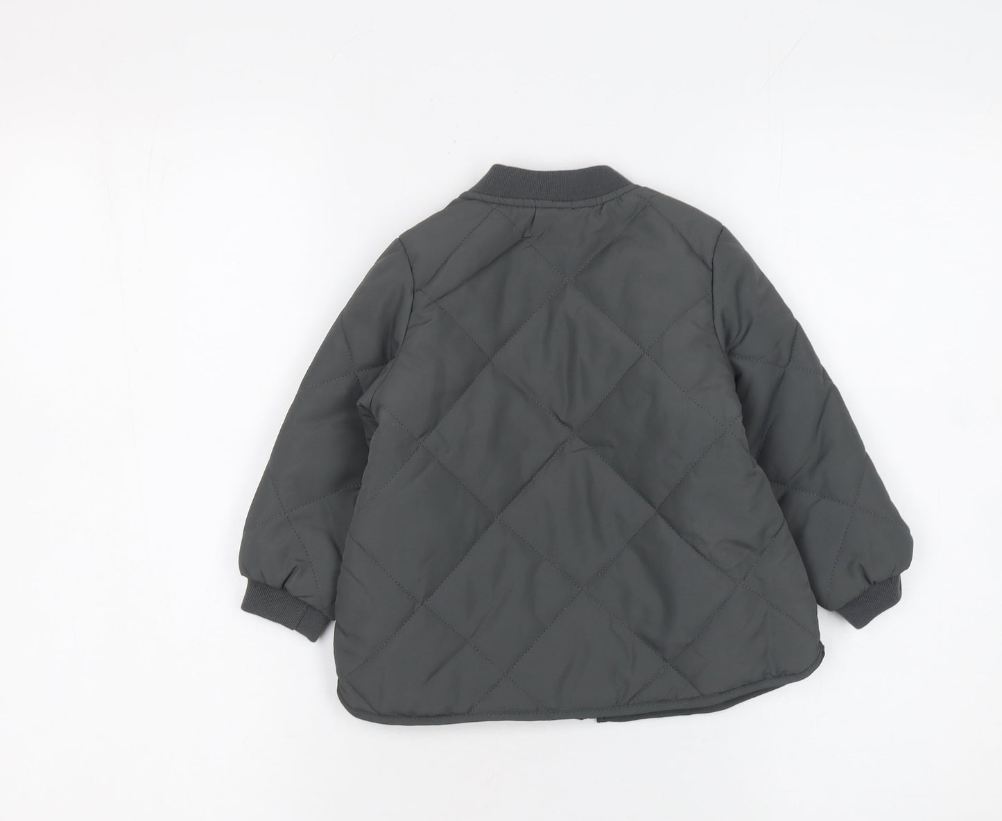 Boys UK Size 2 Years H&M Grey Quilted Coat