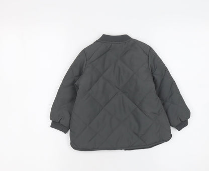 Boys UK Size 2 Years H&M Grey Quilted Coat