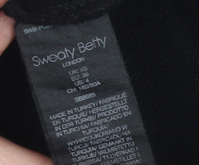 Womens UK Size XS Sweaty Betty Black Pullover Sweatshirt