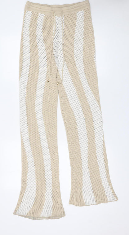 Womens UK Size 10 Seven Wonders Relaxed Fit Casual Travel Beige Trousers