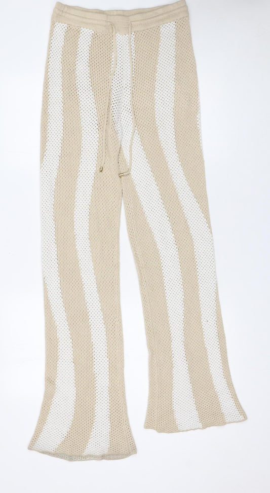 Womens UK Size 10 Seven Wonders Relaxed Fit Casual Travel Beige Trousers