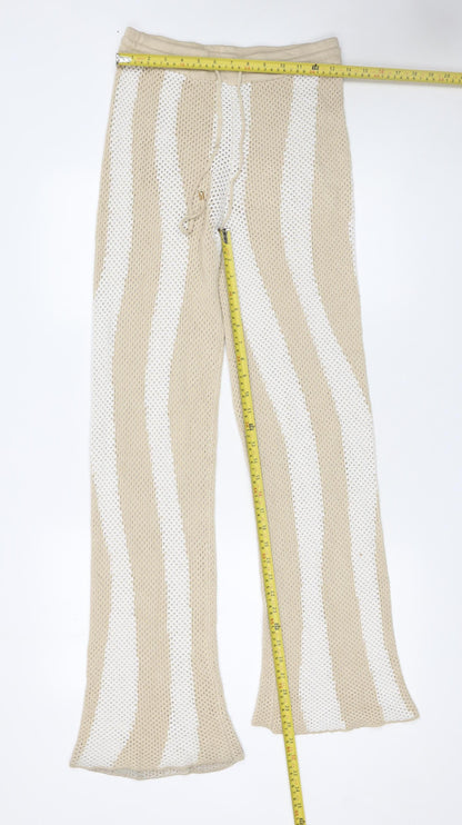 Womens UK Size 10 Seven Wonders Relaxed Fit Casual Travel Beige Trousers