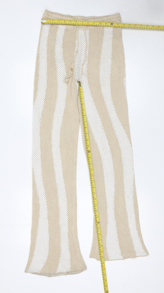 Womens UK Size 10 Seven Wonders Relaxed Fit Casual Travel Beige Trousers