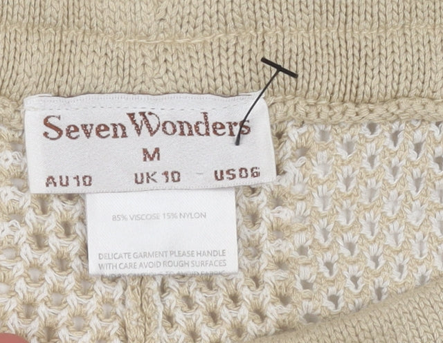 Womens UK Size 10 Seven Wonders Relaxed Fit Casual Travel Beige Trousers