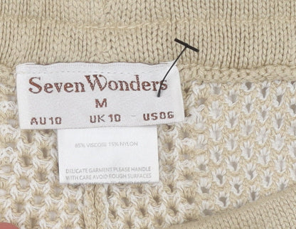 Womens UK Size 10 Seven Wonders Relaxed Fit Casual Travel Beige Trousers