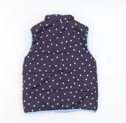 Nutmeg Girls Blue Polka Dot Padded Sleeveless Waistcoat 2-3 Years