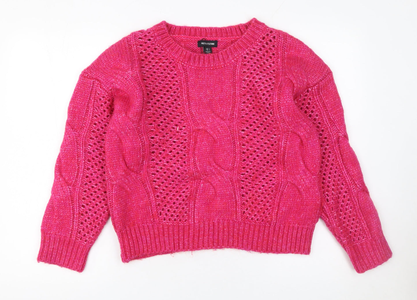Womens UK Size S PRETTYLITTLETHING Pink Pullover Jumper