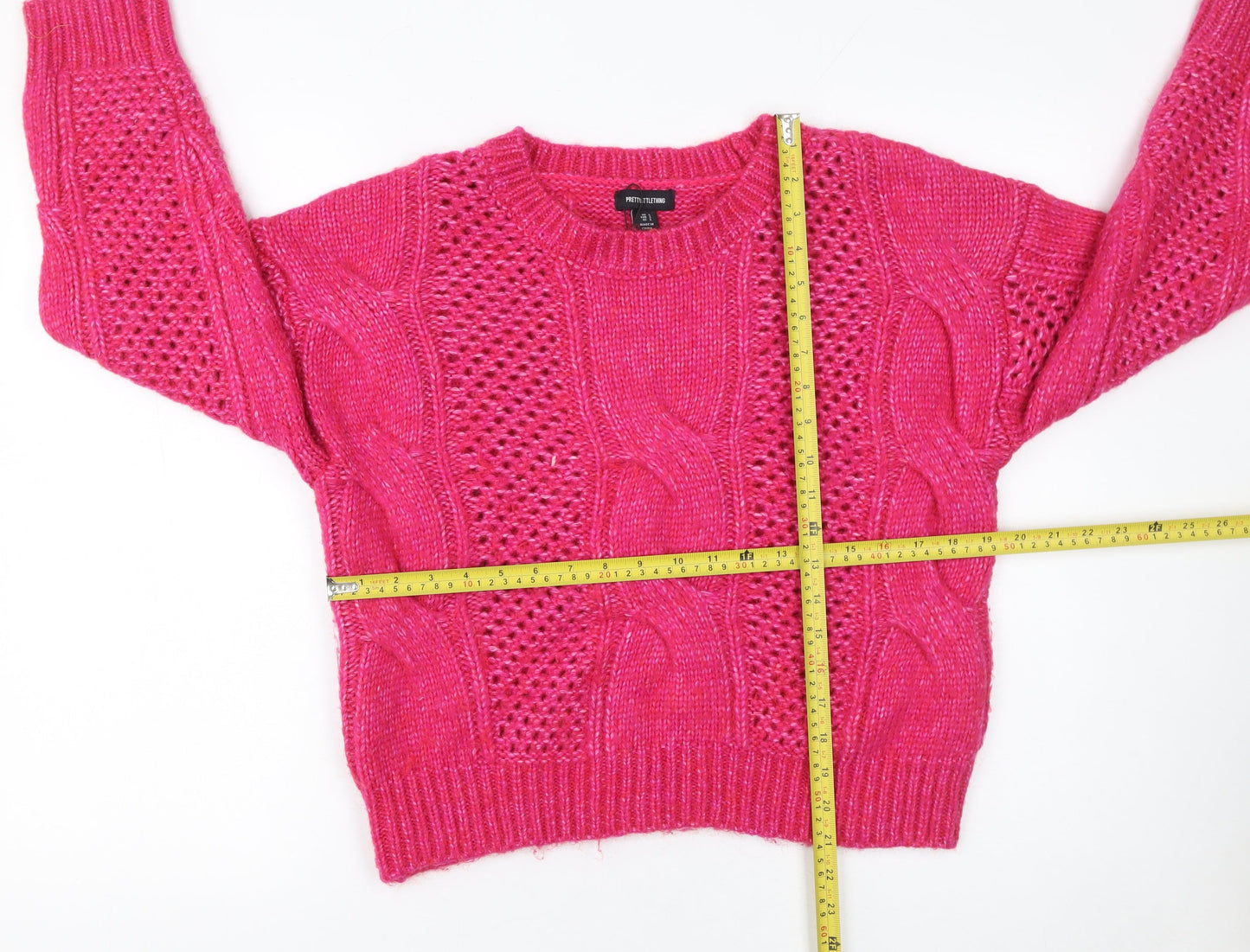 Womens UK Size S PRETTYLITTLETHING Pink Pullover Jumper