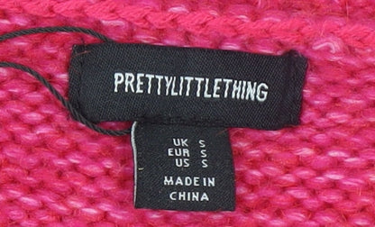 Womens UK Size S PRETTYLITTLETHING Pink Pullover Jumper