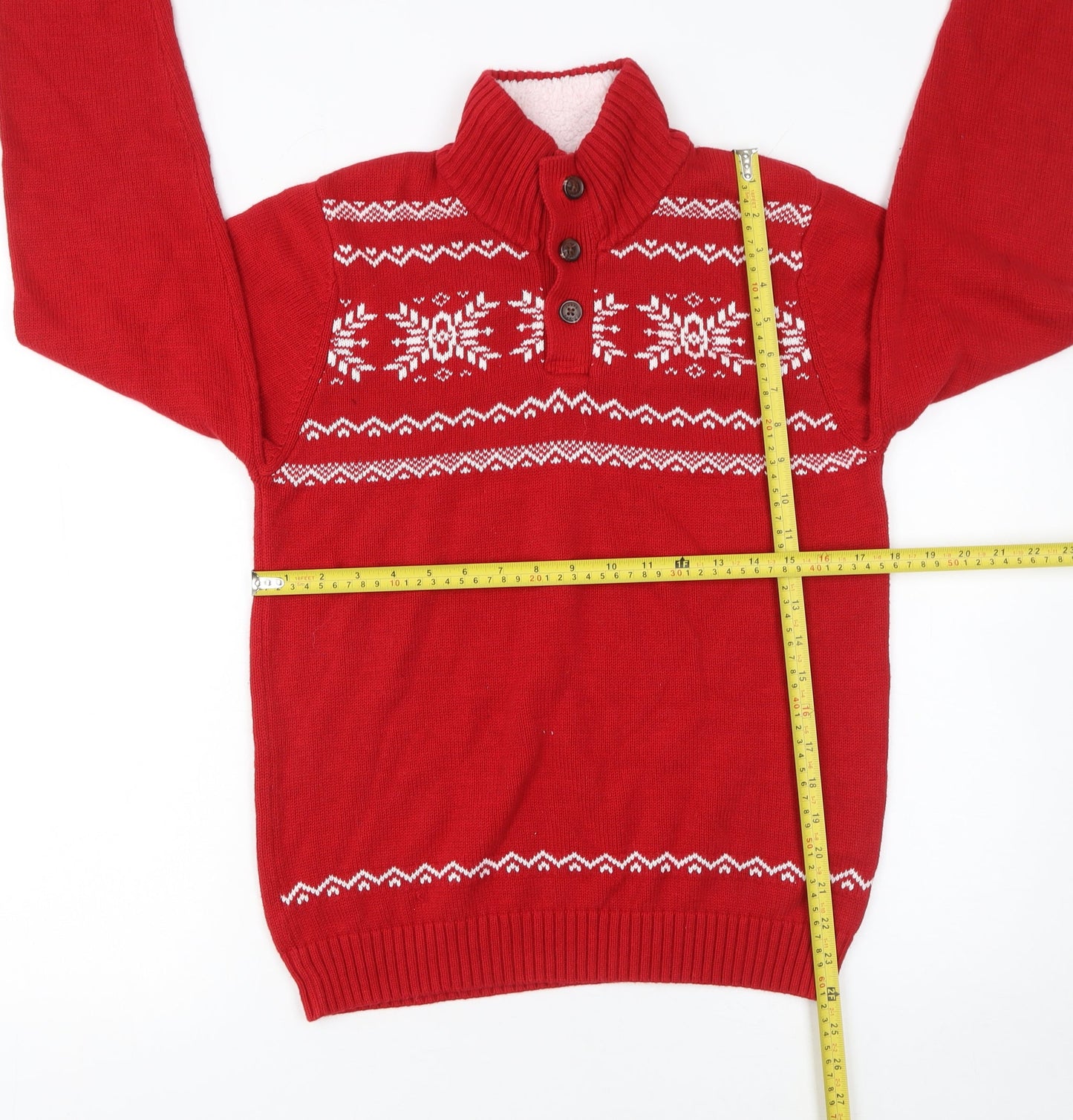 Womens UK Size 14 Chaps Red Henley Jumper
