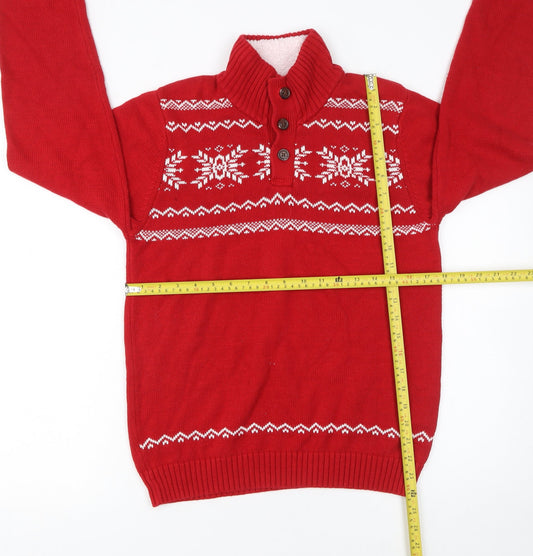 Womens UK Size 14 Chaps Red Henley Jumper
