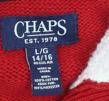 Womens UK Size 14 Chaps Red Henley Jumper