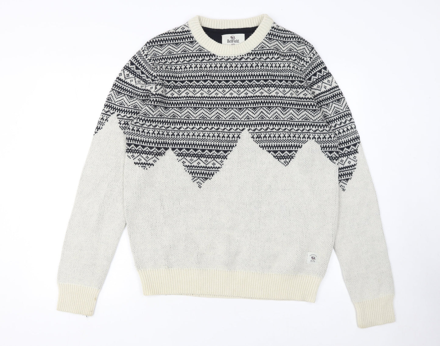 Mens UK Size L Bellfield Grey Pullover Jumper