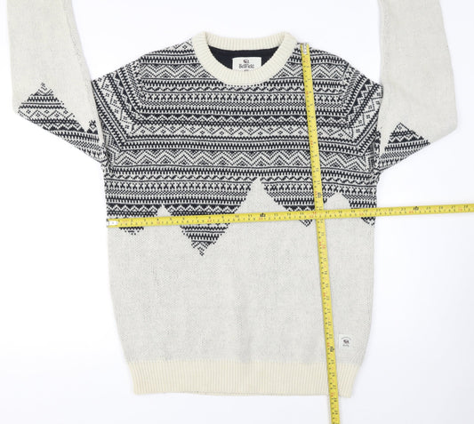 Mens UK Size L Bellfield Grey Pullover Jumper