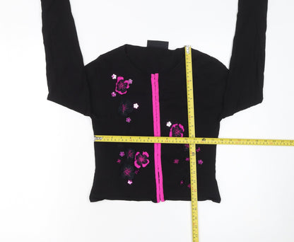 Womens UK Size S Karen Millen Black Cropped Blouse