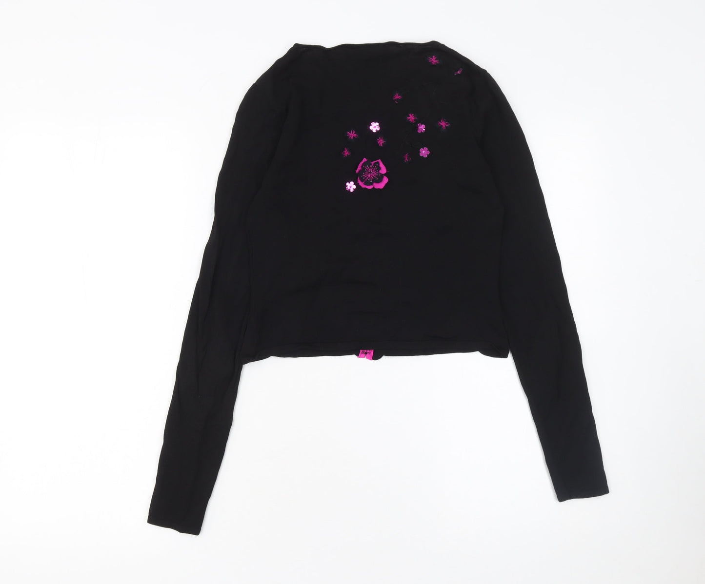 Womens UK Size S Karen Millen Black Cropped Blouse