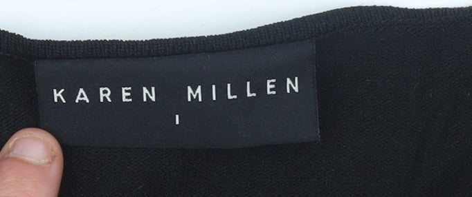 Womens UK Size S Karen Millen Black Cropped Blouse