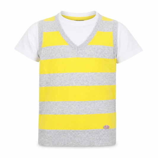 Boys UK Size 6 Years Bugatti Multicoloured Pullover T-Shirt
