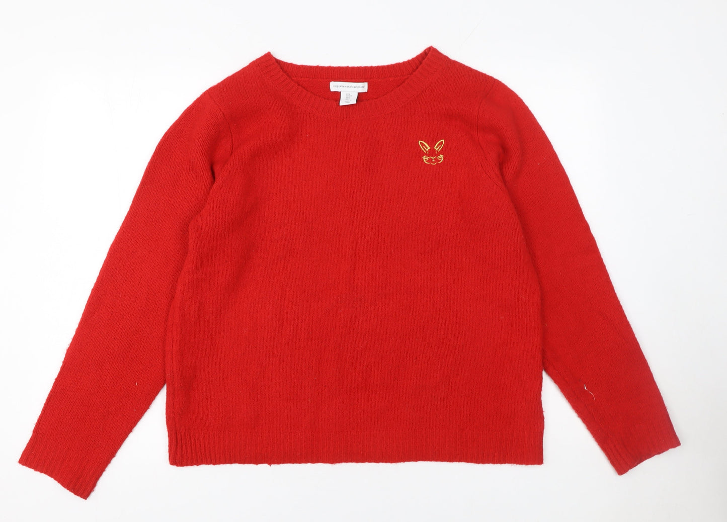 Womens UK Size L Cupcakes and Cashmere Red Pullover Jumper