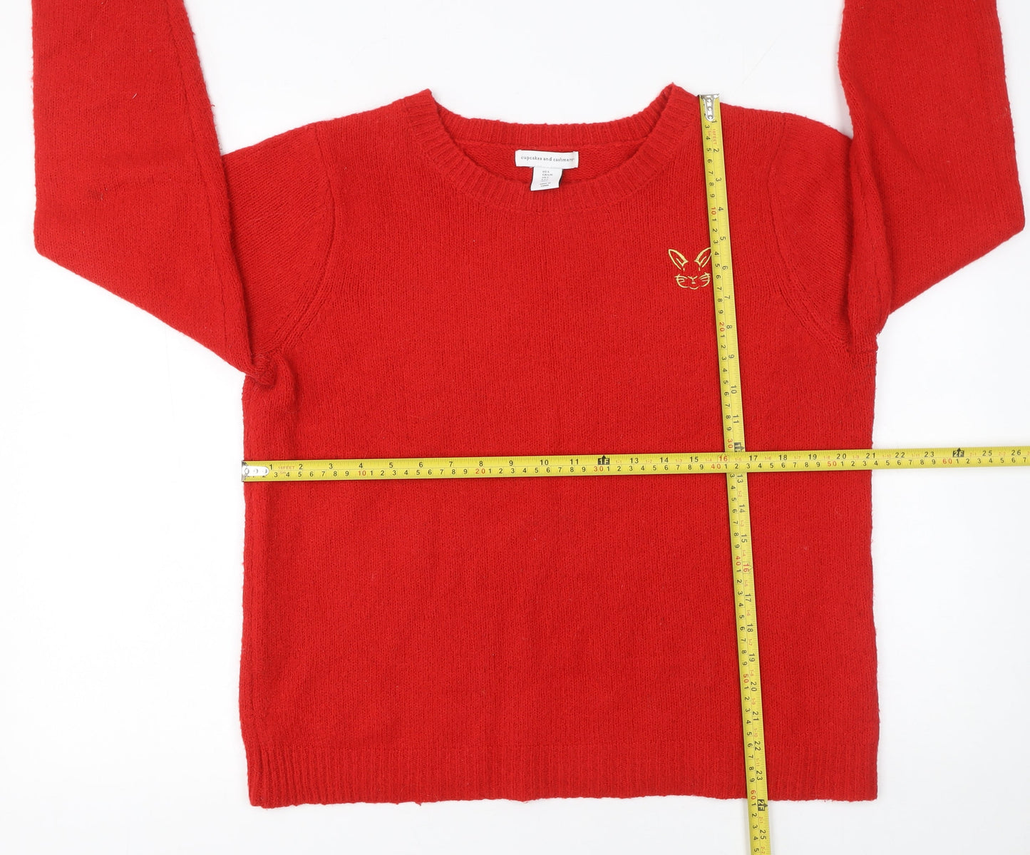 Womens UK Size L Cupcakes and Cashmere Red Pullover Jumper