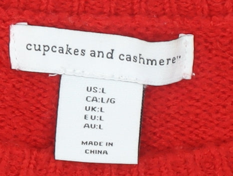 Womens UK Size L Cupcakes and Cashmere Red Pullover Jumper
